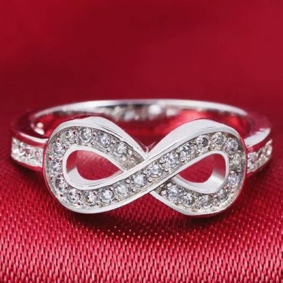 Jewelry - NEW INFINITY 925 STERLING SILVER DIAMOND RING, CUTE RING, SHINY RING.